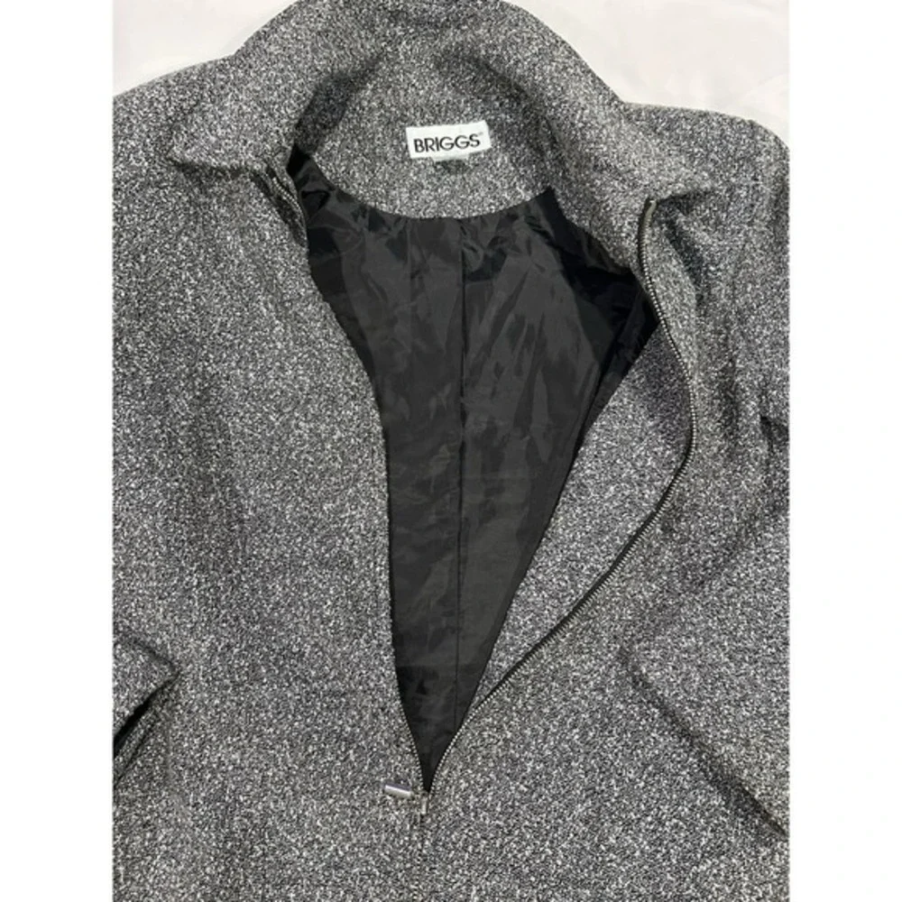 Briggs Women's Gray Jacket Plus‎ Size 10 Full Zip Front Lined Career Collared
